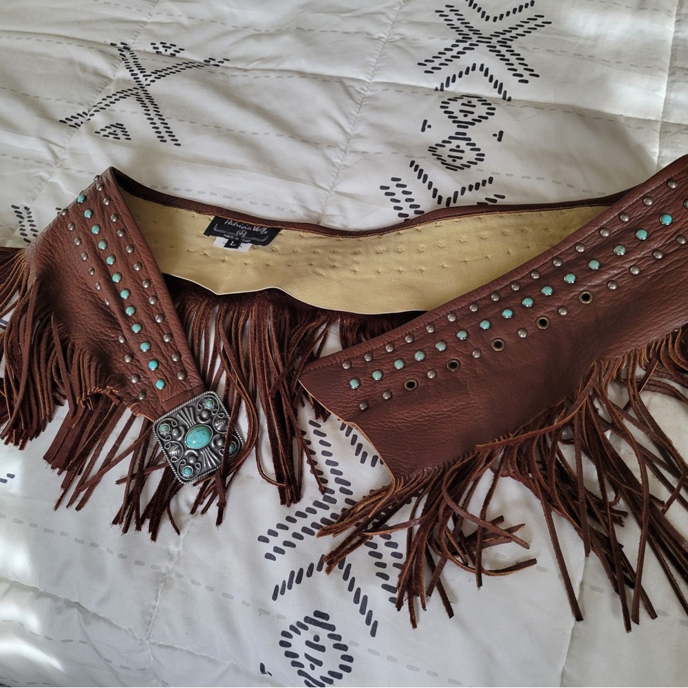 Patricia Wolf leather western belt